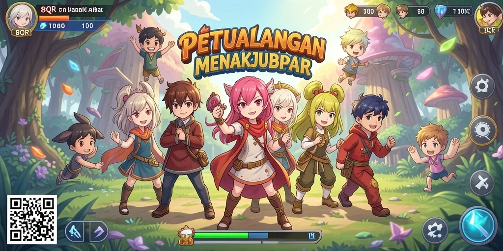 Tampilan menarik dari gameplay 8QR yang mengesankan.