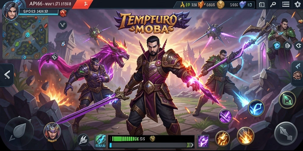 Tampilan utama gameplay API66 yang menegangkan di arena MOBA.