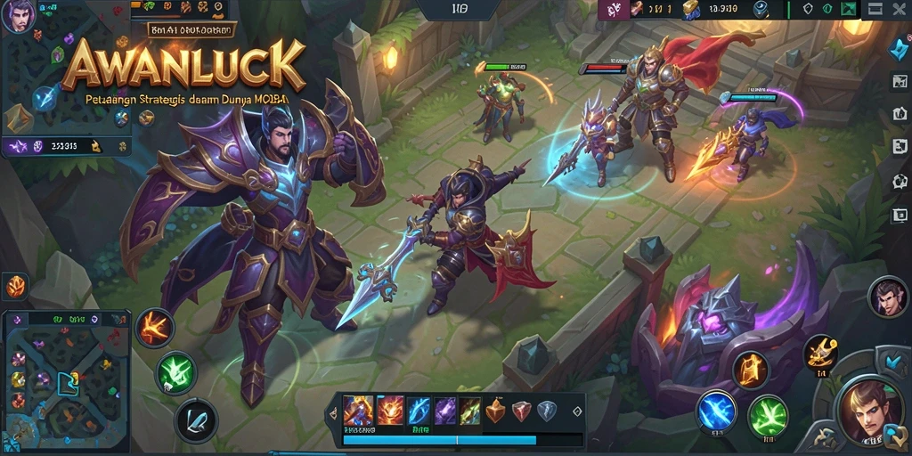 Screenshot gameplay mendebarkan dari AWANLUCK yang menunjukkan pertarungan tim.