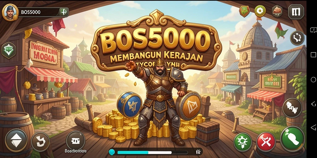 Screenshot gameplay <strong>BOS5000</strong> menampilkan strategi bisnis yang menarik.