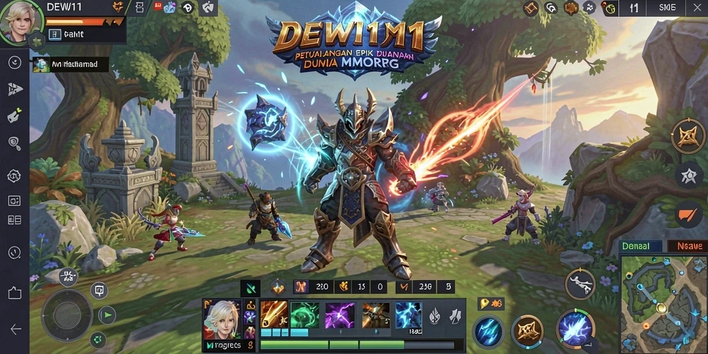 Tampilan permainan DEWI11 yang penuh aksi dan petualangan MMORPG.