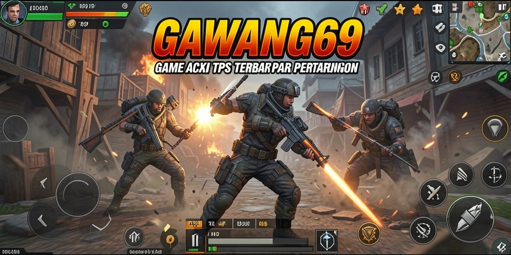 Tampilan gameplay menegangkan dalam GAWANG69 yang menunjukkan aksi TPS.