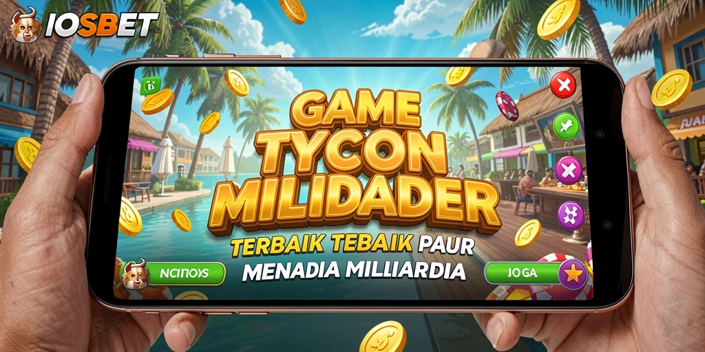 Tampilan gameplay IOSBET yang menampilkan kerajaan bisnis yang berkembang.