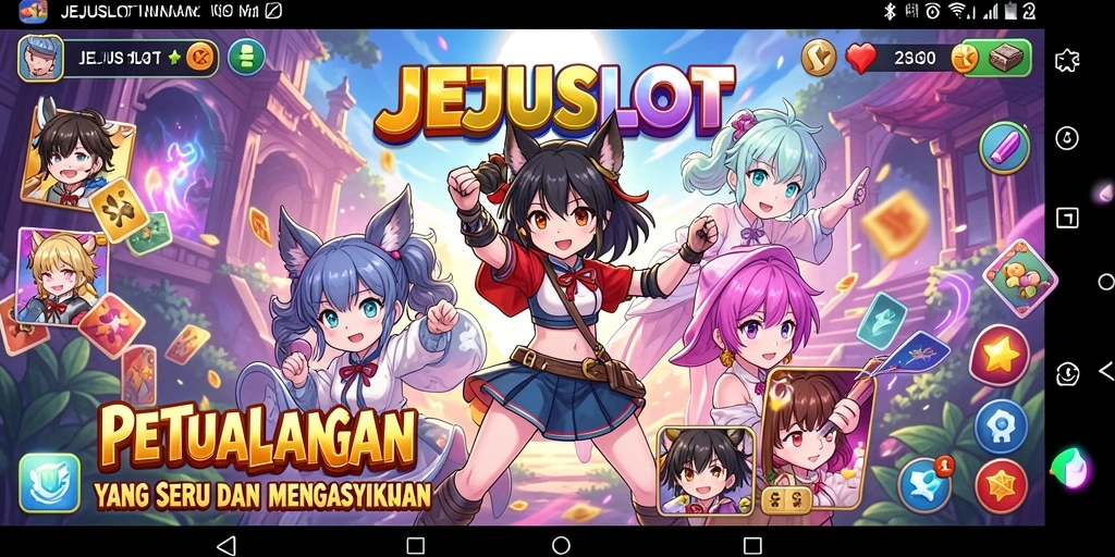 Tampilan menakjubkan dari gameplay JEJUSLOT yang menyajikan karakter anime.