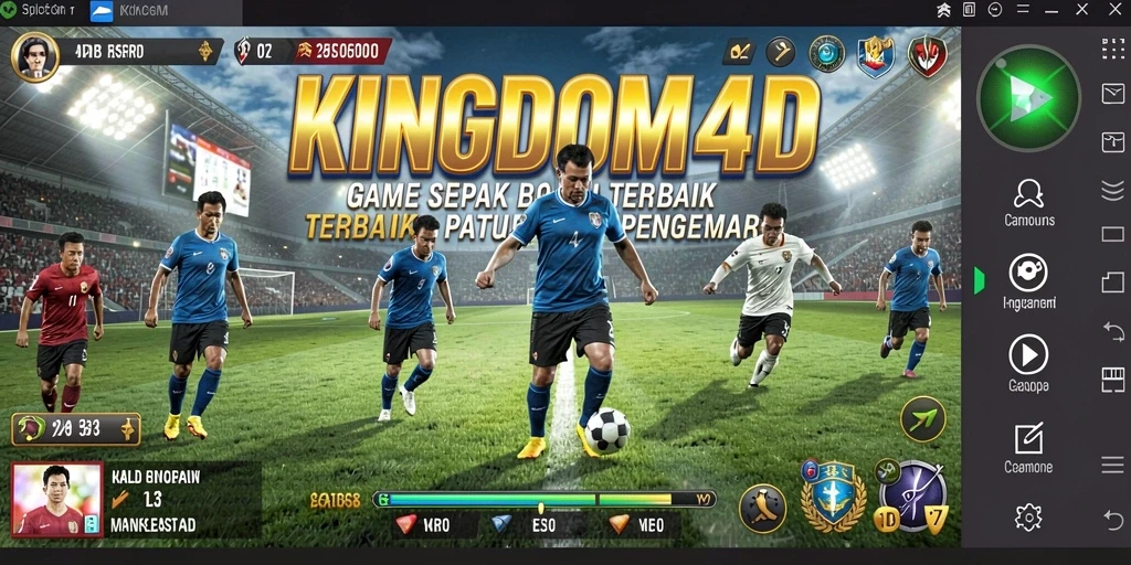 Tampilan gameplay KINGDOM4D menampilkan aksi sepak bola yang mendebarkan.