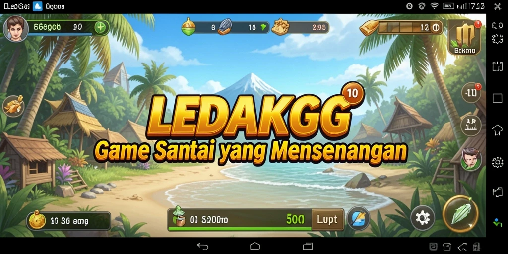 Tampilan gameplay LEDAKGG yang ceria dan menghibur.