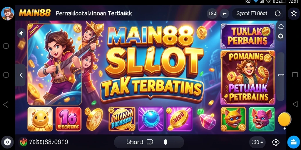 Tampilan promosi MAIN88 yang menarik dengan gameplay Slot yang seru.