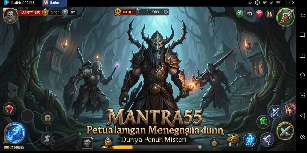 Tampilan gameplay <strong>MANTRA55</strong> dengan petualangan menegangkan di dunia yang penuh misteri.