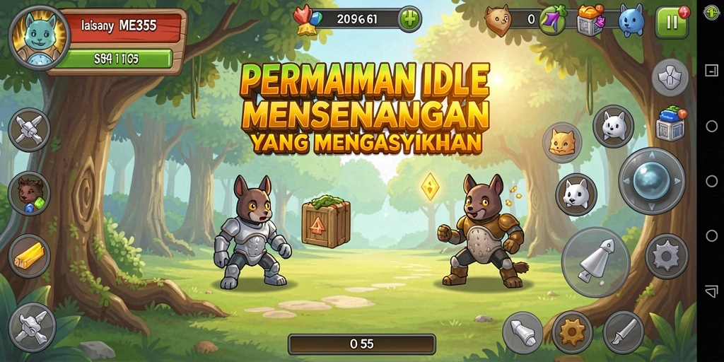 Screenshot ME355 menampilkan gameplay Idle yang menarik dan interaktif.