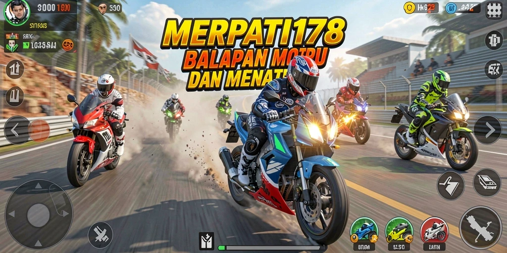 Tampilan seru gameplay balapan motor di MERPATI178.