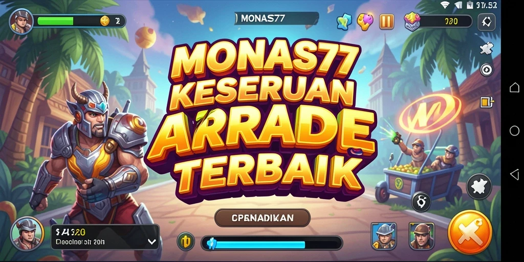 Tampilan gameplay arcade yang seru dan menantang di MONAS77.
