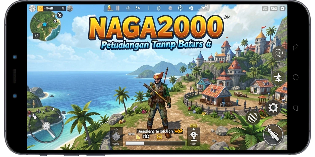 Tampilan gameplay NAGA2000 yang menampilkan petualangan Open World.