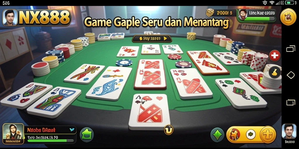 Screenshot menunjukkan gameplay Gaple yang memikat dan menantang teman.