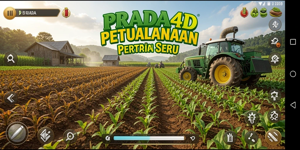 Tampilan menarik dari gameplay bertani di PRADA4D.