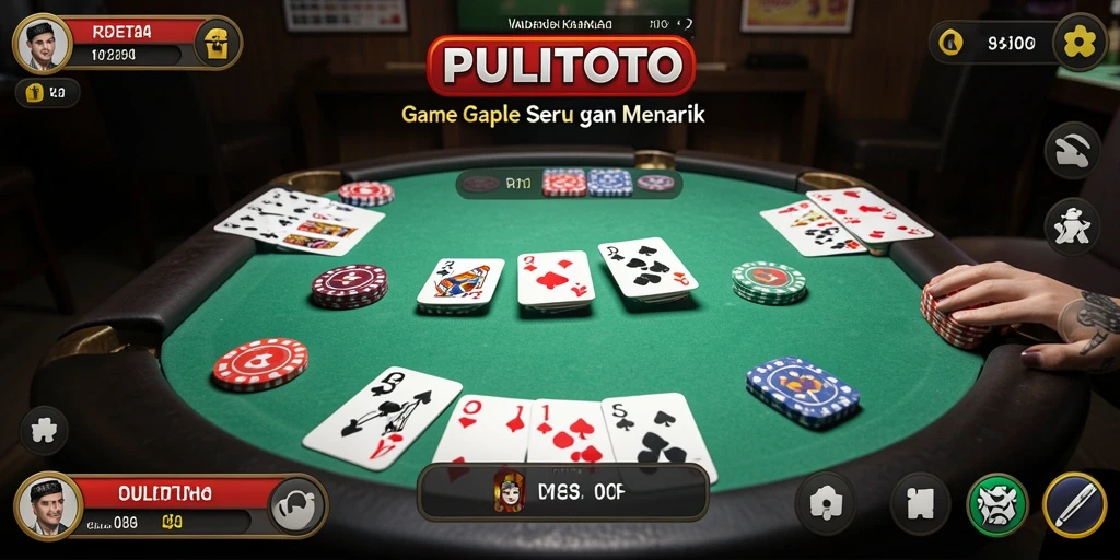 Tampilan gameplay PULITOTO yang seru dan menantang dalam permainan Gaple.