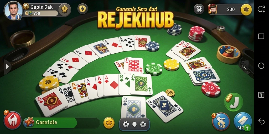 Tampilan gameplay seru dari REJEKIHUB yang menghadirkan Gaple terbaik.