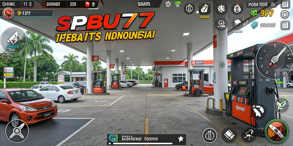 Tampilan aplikasi SPBU77 dengan fitur pencarian SPBU.
