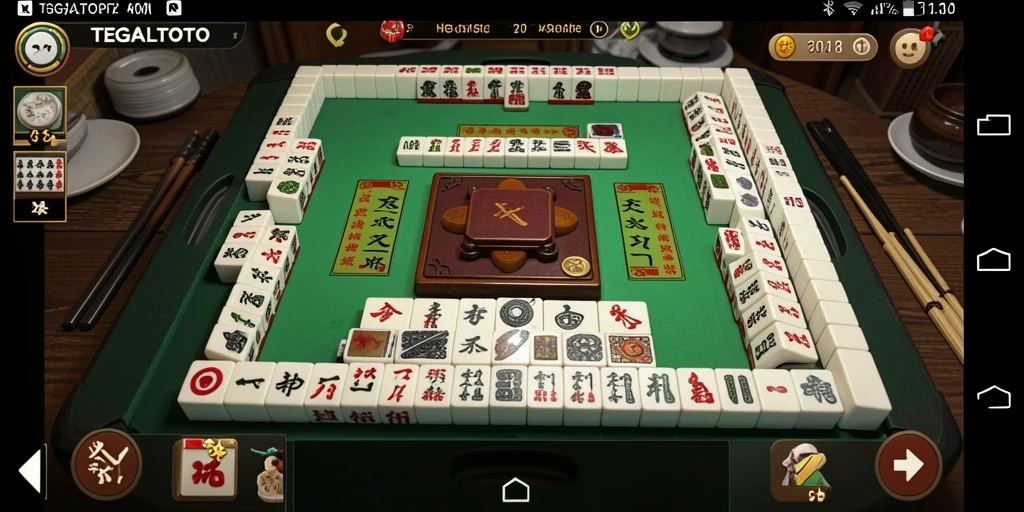Tampilan gameplay seru dalam TEGALTOTO dengan ubin Mahjong.