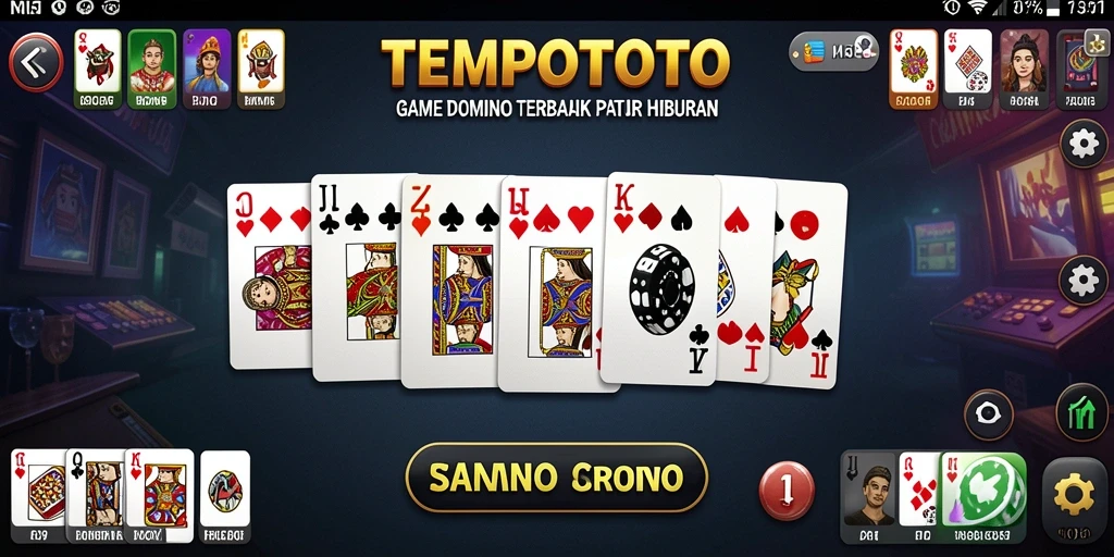 Screenshot TEMPOTOTO menunjukkan aksi seru permainan Domino.