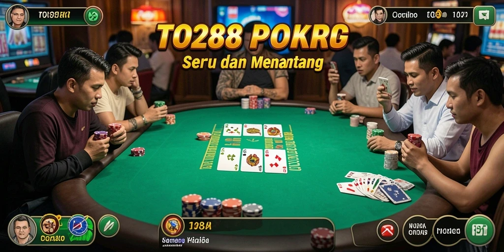 Screenshot gameplay TO288 menampilkan suasana permainan poker yang menegangkan.