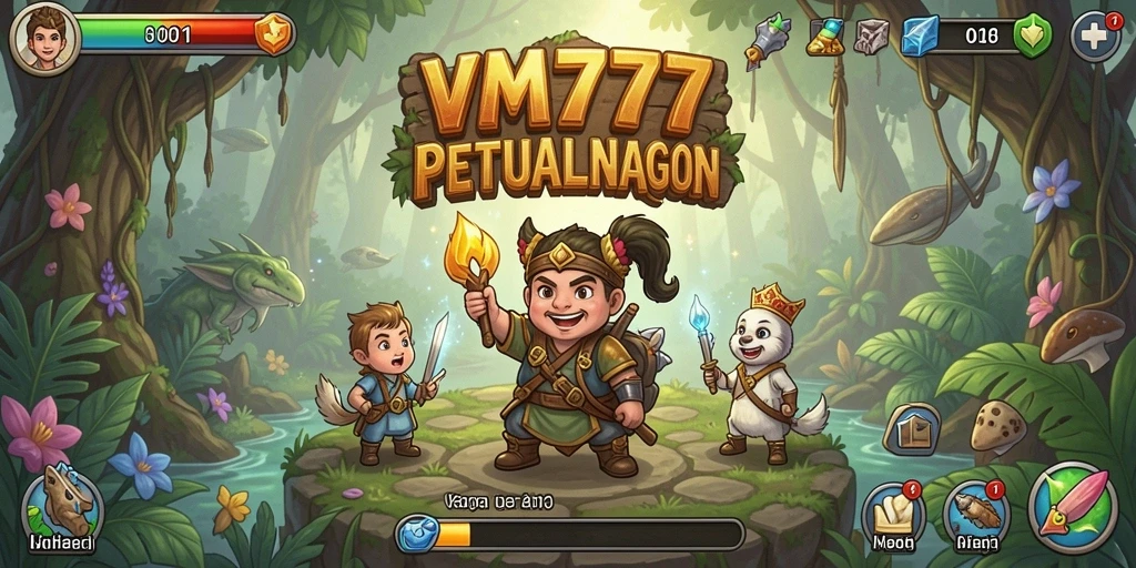 Screenshot gameplay VM777 menampilkan perkembangan usaha Idle yang menarik.