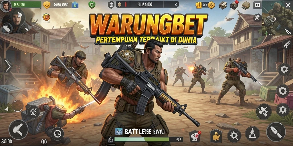 Screenshot gameplay mendebarkan dari WARUNGBET dalam aksi battle royale.