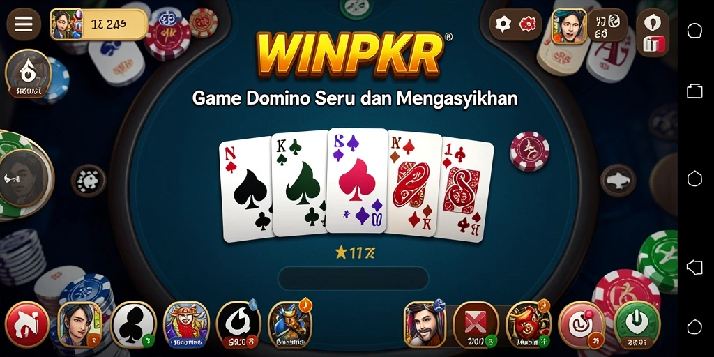 Screenshot WINPKR yang menunjukkan keseruan bermain Domino.