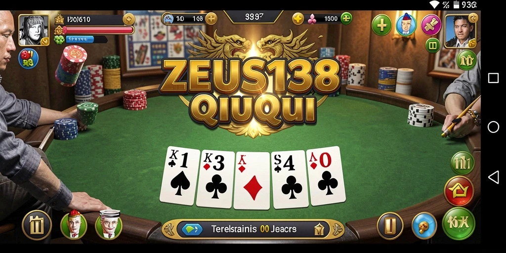 Screenshot utama ZEUS138 menampilkan aksi seru permainan QiuQiu.